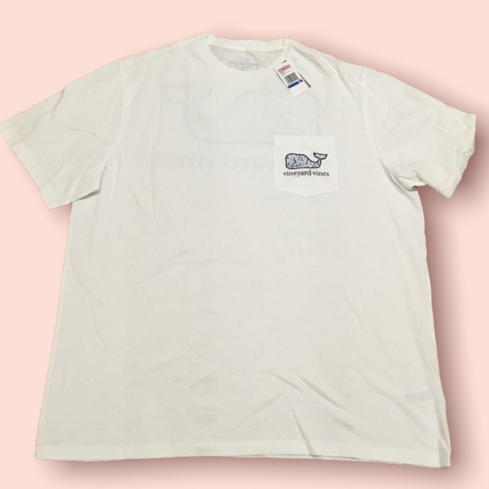 Vineyard Vines Mens White Pocket Tee (Atlantic Sailing)